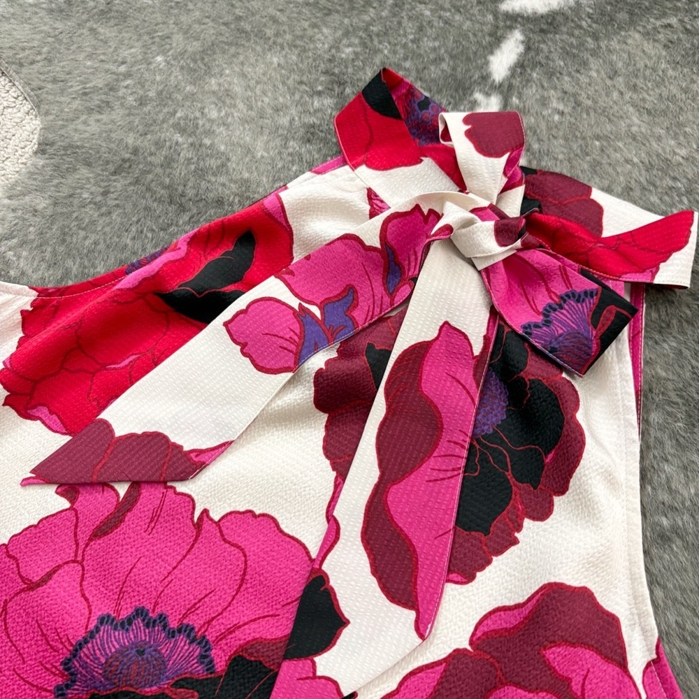 NWT Talbots Blooming Floral Tie Neck Halter Blouse - Picture 3 of 11